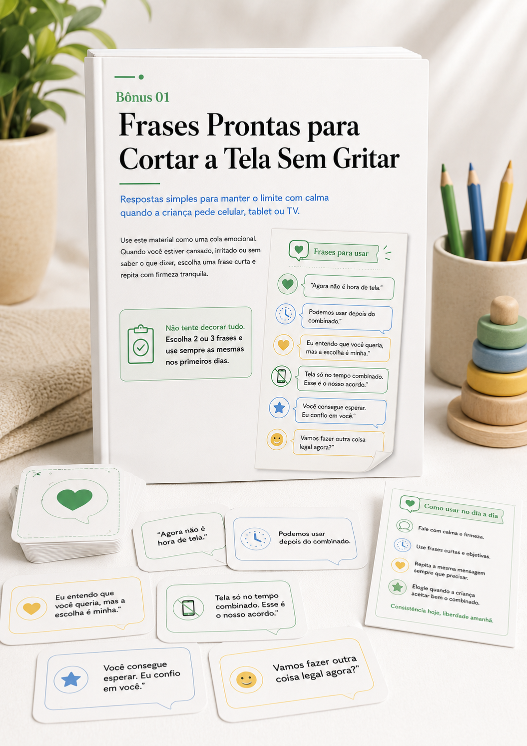 Mockup do bônus Frases Prontas para os Pais